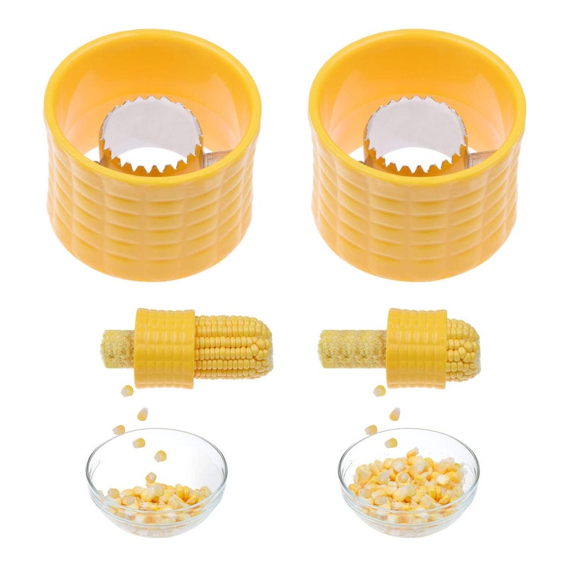 Kare Kind Corn Stripping Tool, Set of 2 - These Corn Cobber Tools are the Easiest Way to Remove Kernels from Fresh Corn - Just Push Corn Through the Device - The Stainless Steel Blades Work as a Corn Zipper - Image 1
